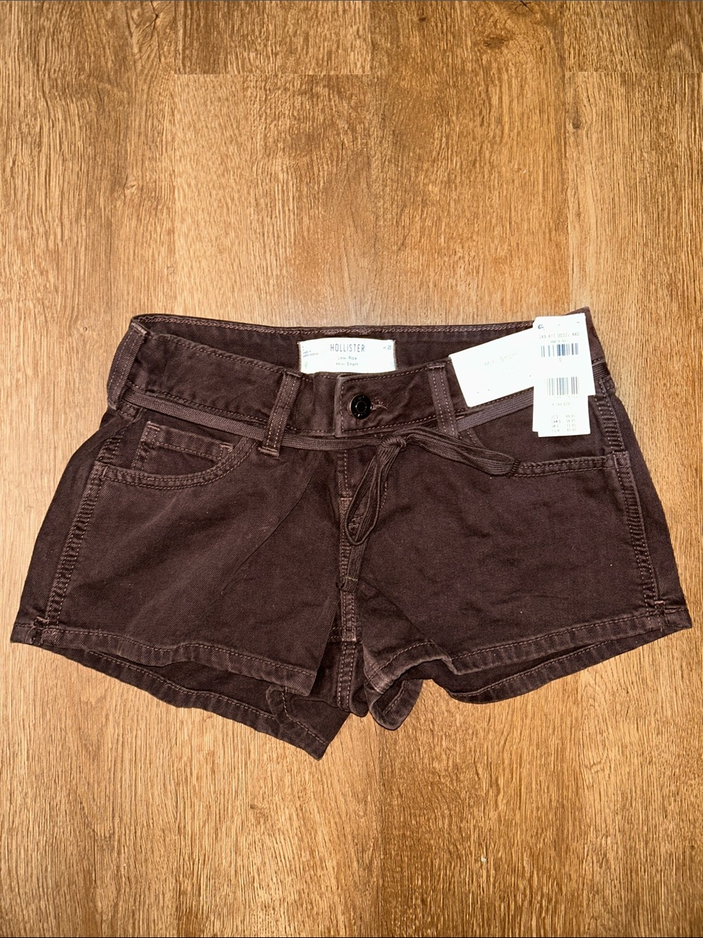 Hollister Dark Brown Denim Low-Rise Short Shorts